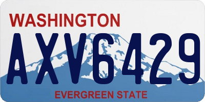 WA license plate AXV6429