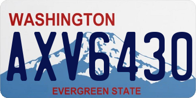 WA license plate AXV6430