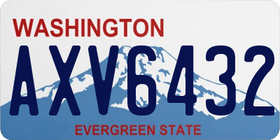 WA license plate AXV6432