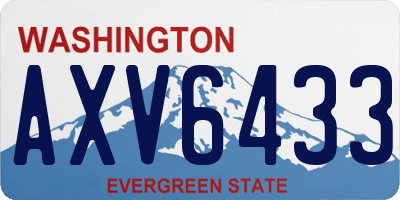 WA license plate AXV6433