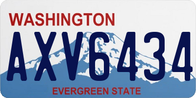 WA license plate AXV6434