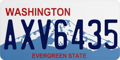 WA license plate AXV6435