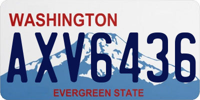 WA license plate AXV6436