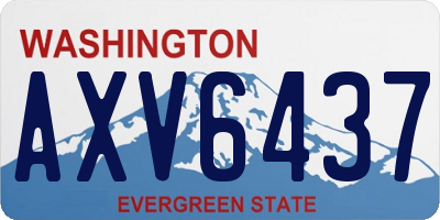 WA license plate AXV6437