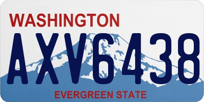 WA license plate AXV6438