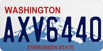WA license plate AXV6440