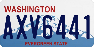 WA license plate AXV6441