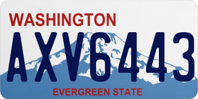 WA license plate AXV6443