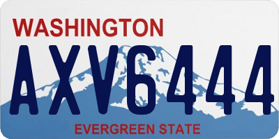 WA license plate AXV6444