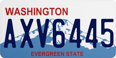 WA license plate AXV6445