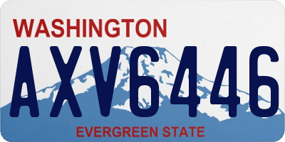 WA license plate AXV6446
