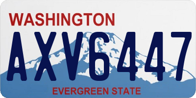WA license plate AXV6447