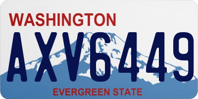 WA license plate AXV6449