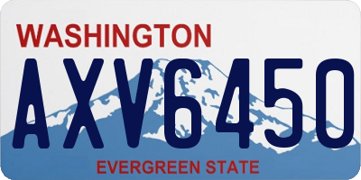 WA license plate AXV6450