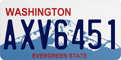 WA license plate AXV6451