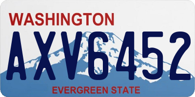 WA license plate AXV6452
