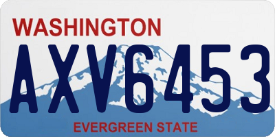 WA license plate AXV6453