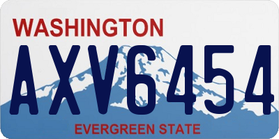WA license plate AXV6454
