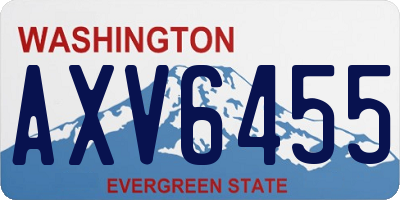 WA license plate AXV6455