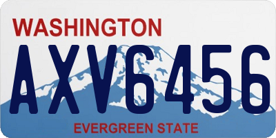 WA license plate AXV6456
