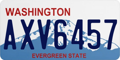 WA license plate AXV6457
