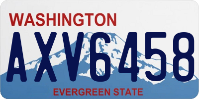 WA license plate AXV6458