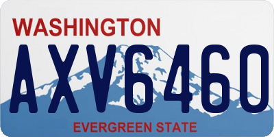 WA license plate AXV6460