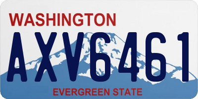 WA license plate AXV6461