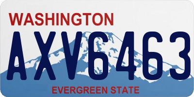 WA license plate AXV6463