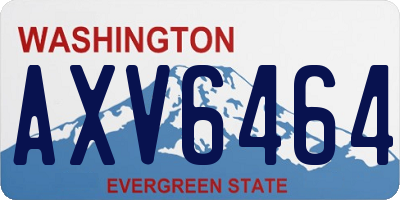 WA license plate AXV6464
