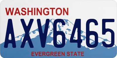 WA license plate AXV6465