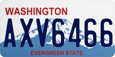 WA license plate AXV6466