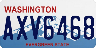 WA license plate AXV6468