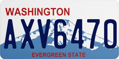 WA license plate AXV6470