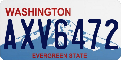 WA license plate AXV6472