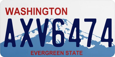 WA license plate AXV6474