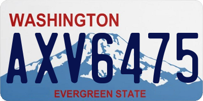 WA license plate AXV6475