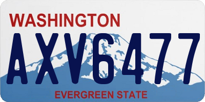 WA license plate AXV6477