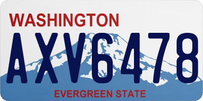 WA license plate AXV6478