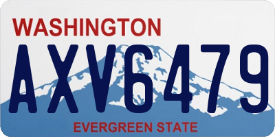 WA license plate AXV6479