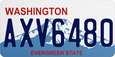 WA license plate AXV6480