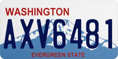 WA license plate AXV6481