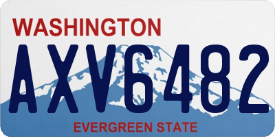 WA license plate AXV6482