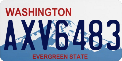 WA license plate AXV6483