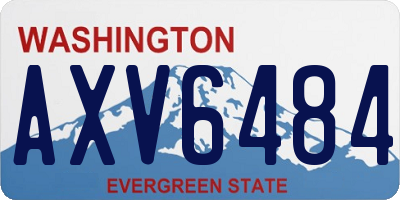 WA license plate AXV6484