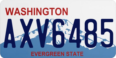 WA license plate AXV6485