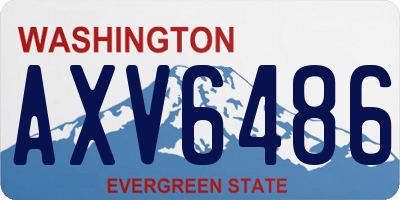 WA license plate AXV6486