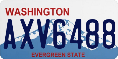 WA license plate AXV6488