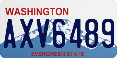 WA license plate AXV6489
