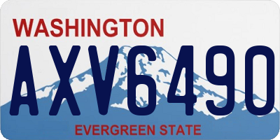 WA license plate AXV6490